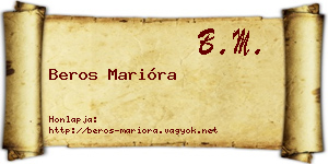 Beros Marióra névjegykártya